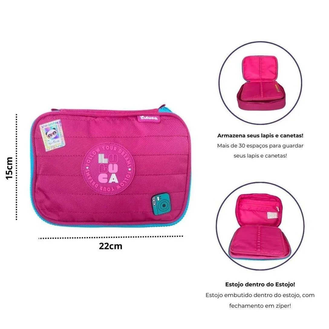 Estojo Box Rosa Luluca LU24640 - Loja Do Thor