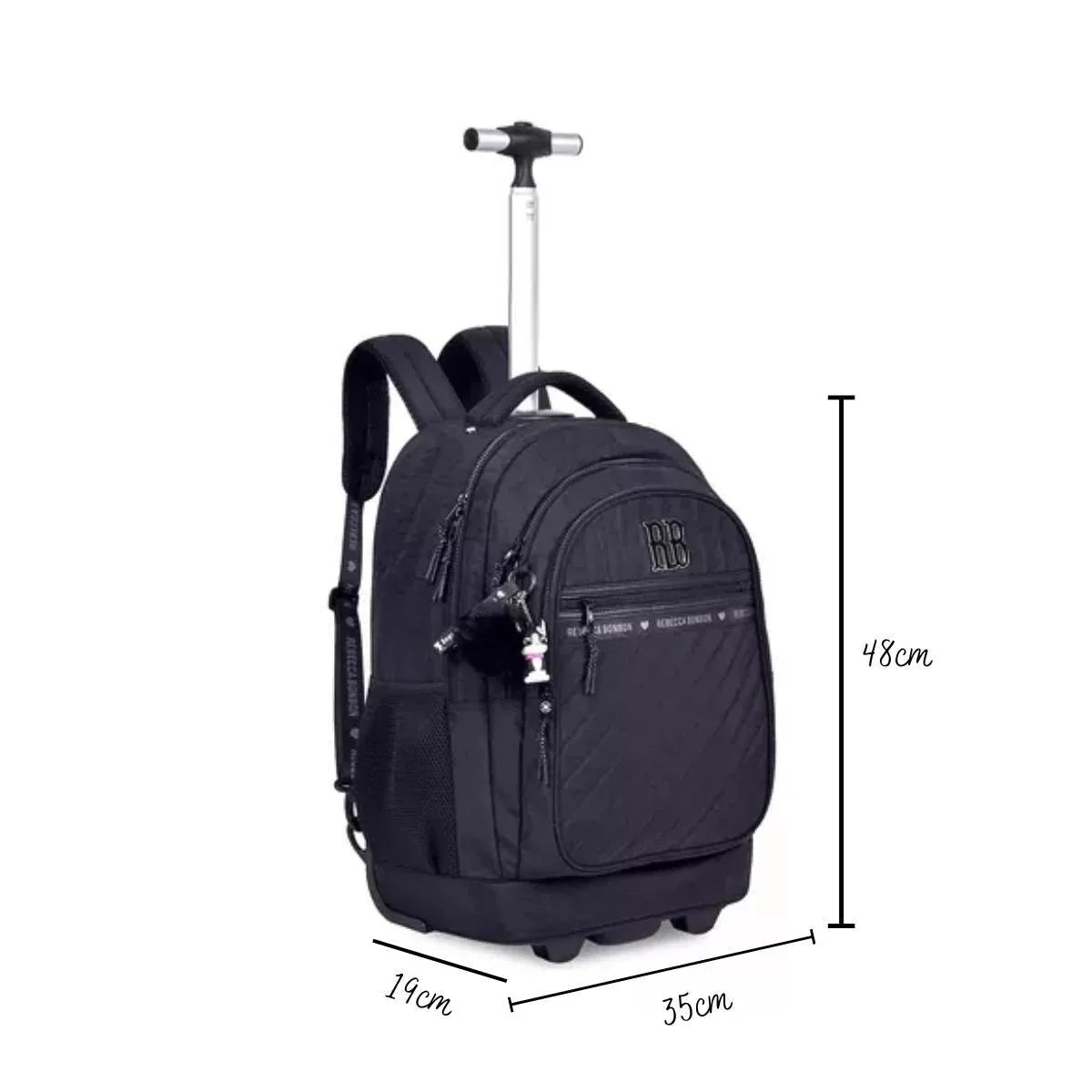 Mochila de Carrinho 19" Rebecca Bonbon Preto RB24519 - Loja Do Thor
