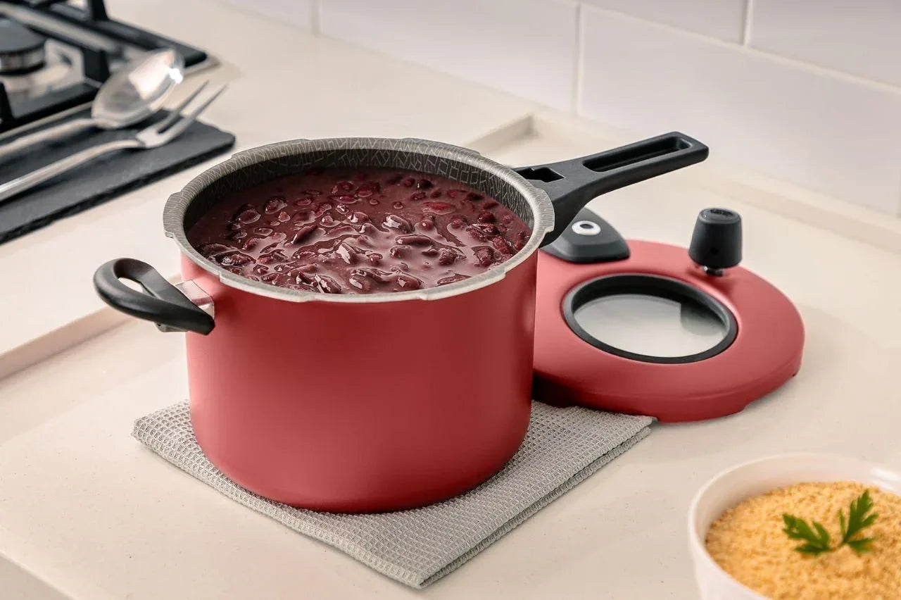 Panela De Pressao Superior Fech. Externo 4,5L Mta Cereja 6601 - Loja Do Thor