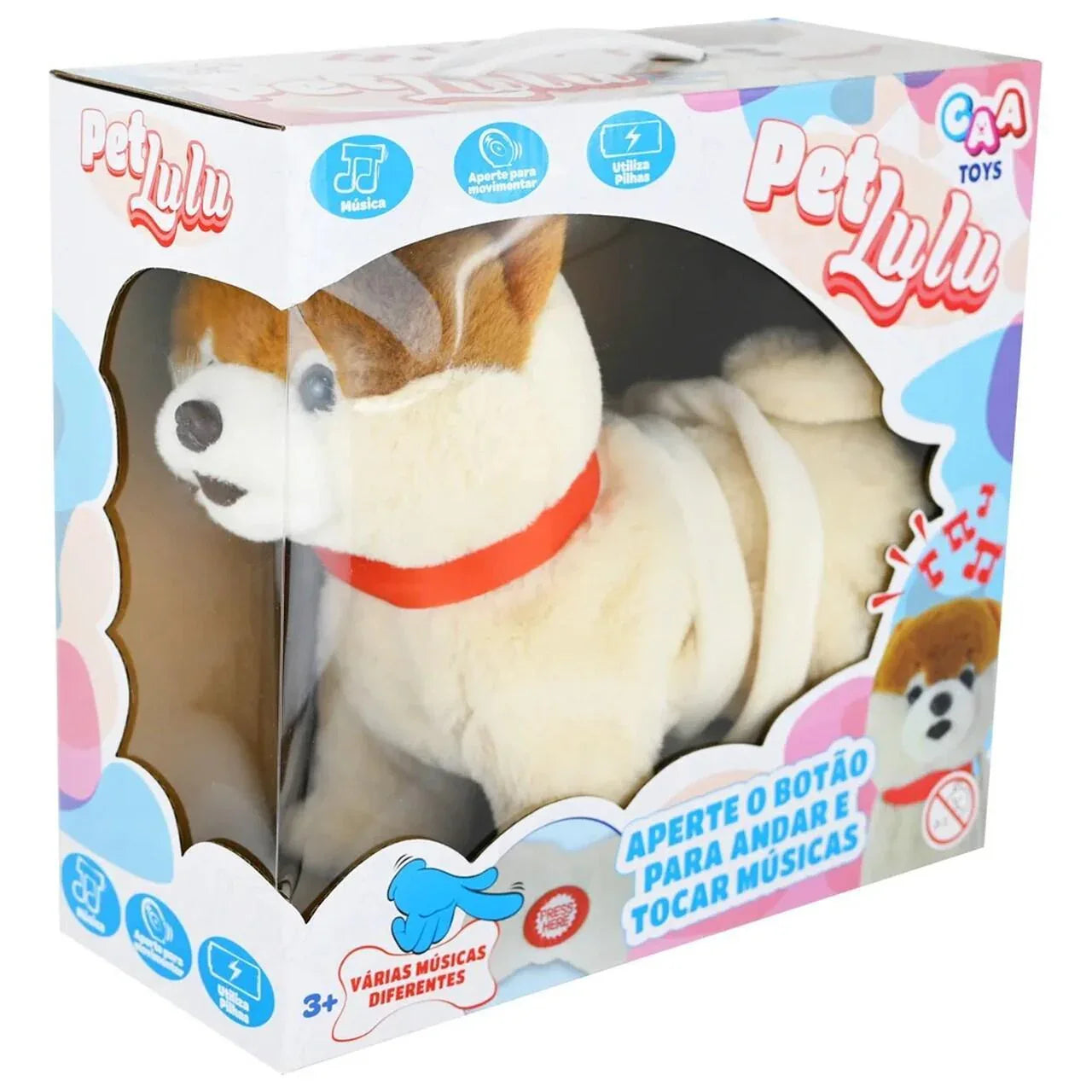 Pelucia De Cachorro Interativa Pet Lulu Com Som - Caa Toys - Loja Do Thor