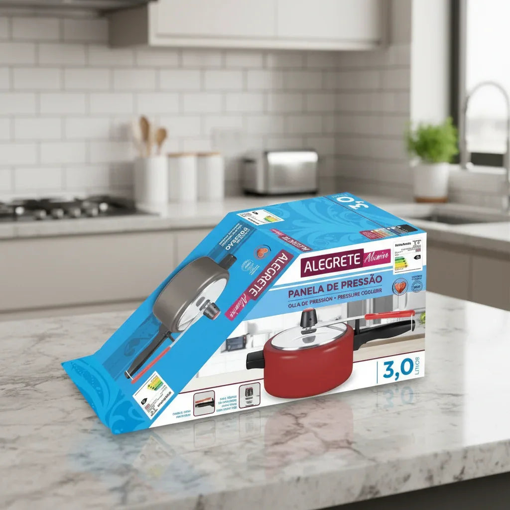 Panela De Pressao Turbo Quality Antiader Cinza 3L Alegrete - Loja Do Thor