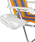 Mesa Lateral Portatil Cadeira De Praia Porta Copo Branca