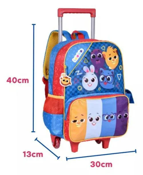 Mochila Escolar Infantil Bolofofos Rodinhas 47x32x17cm - Loja Do Thor
