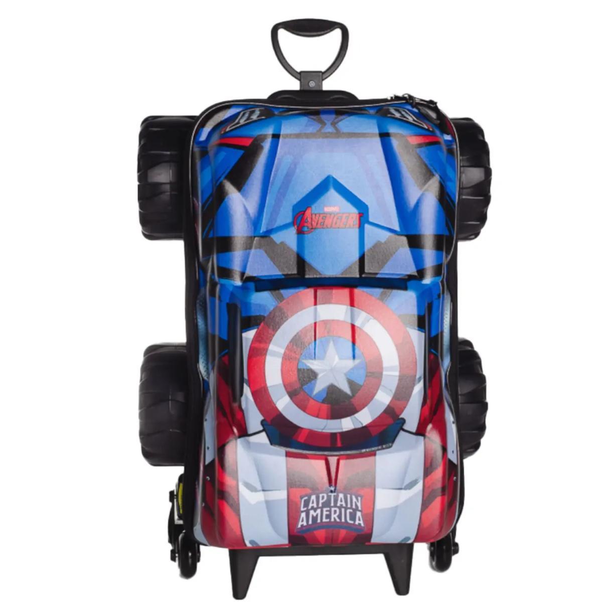 Mochila Rodinha Tripla Capitao America Monster Trucks 3D 3850IM24