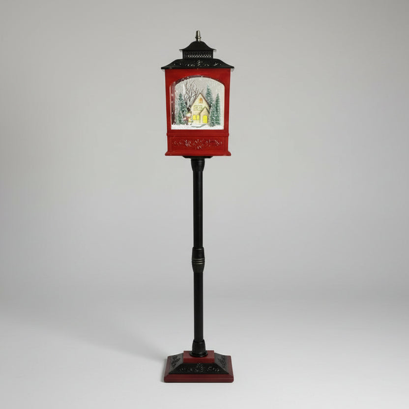 Poste Papai Noel Com Neve 1,25Cm Luz/Mus/Mov