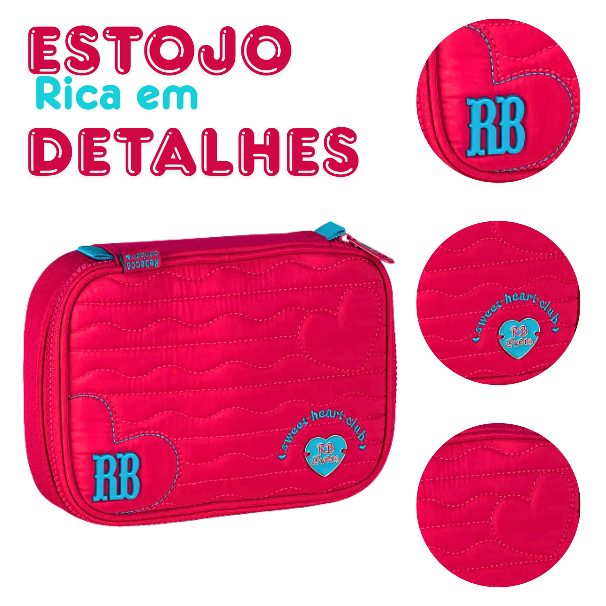 Estojo Rosa 36 Pens Heart Beats RB27013