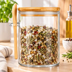 Pote Hermético Borossilicato 450ml Com Colher de Bambu -Allmix