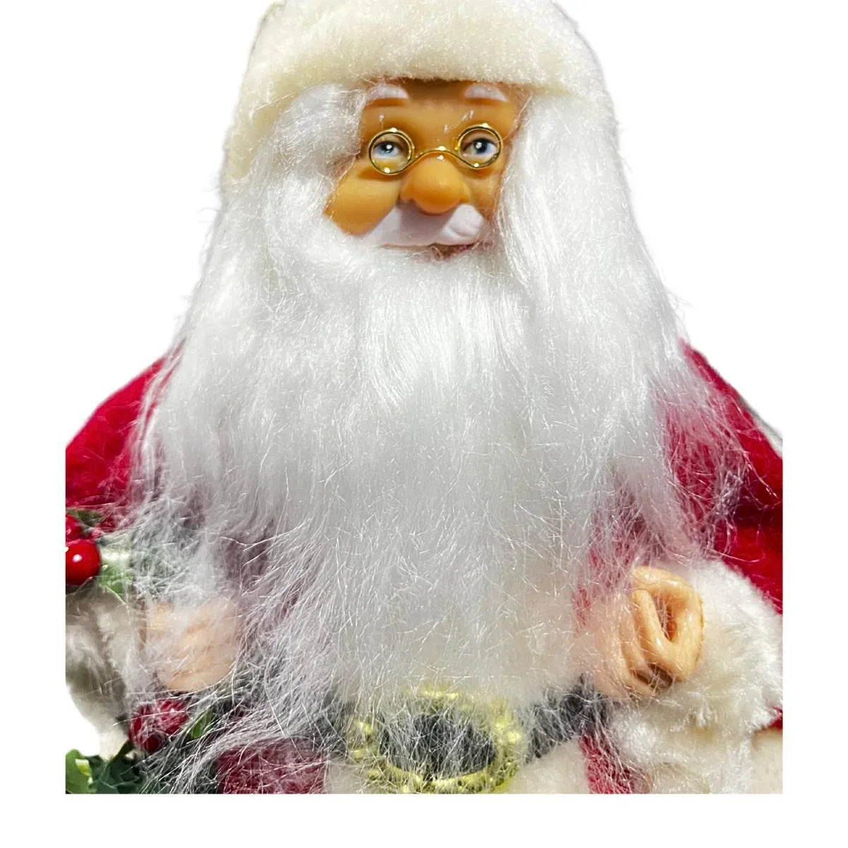 Papai Noel Sentado Vermelho Verde 30Cm Florarte - Loja Do Thor