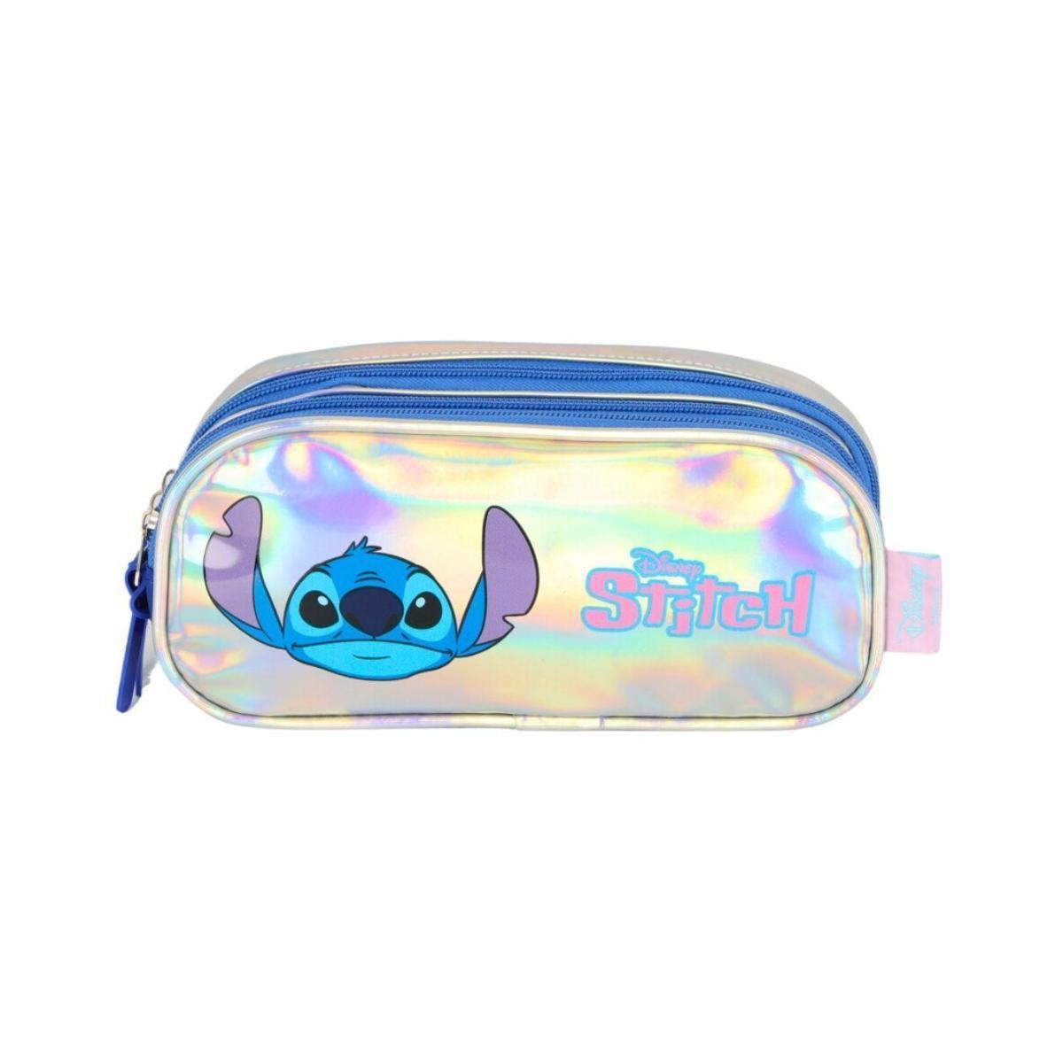 Estojo Escolar Triplo Prata Stitch Luxcel