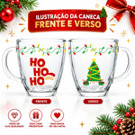 Caneca Conica De Vidro 350ml Arvore de Natal - Allmix