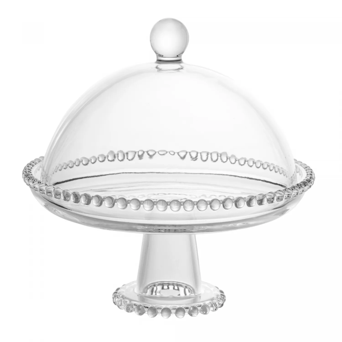Prato de Cristal com Pé e Tampa Pearl 20cm x 18cm - Wolff