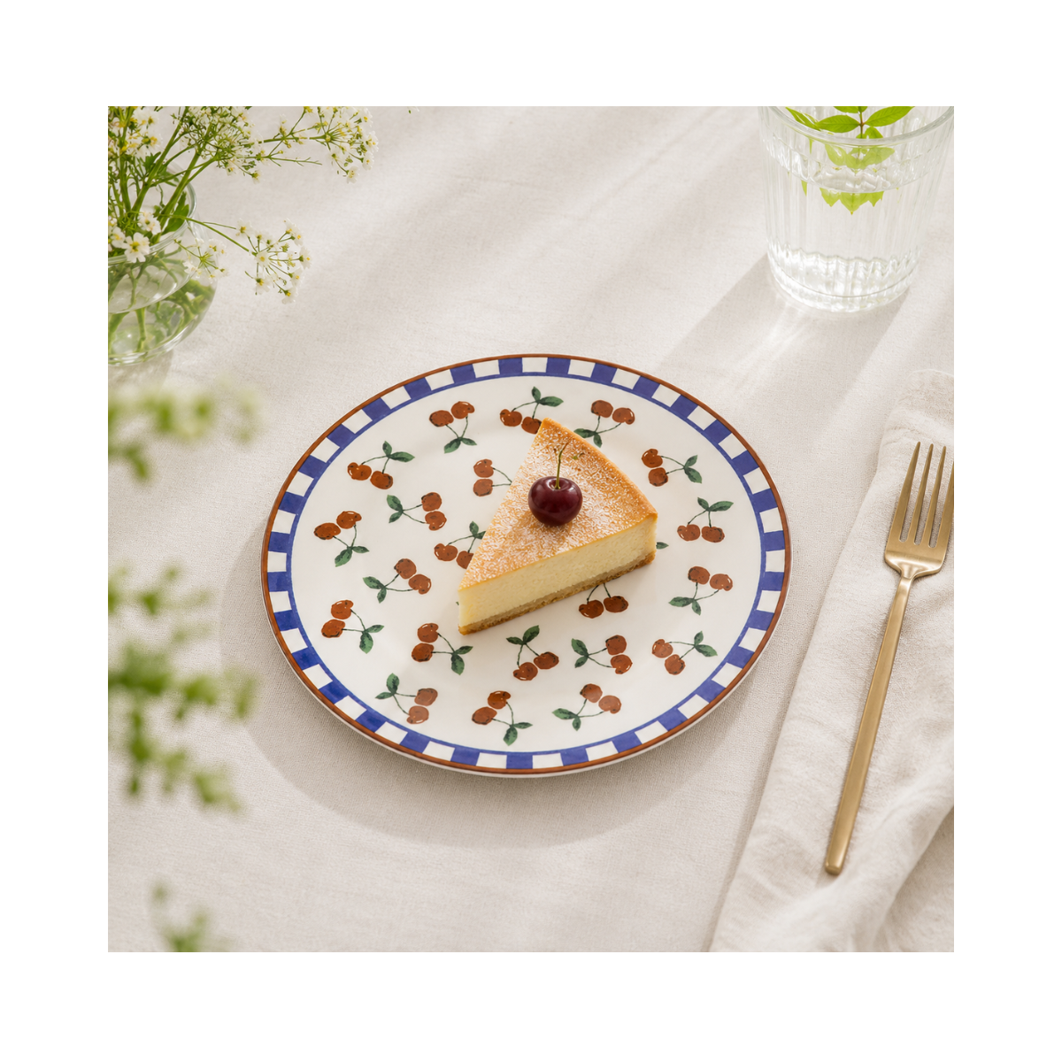 Prato Sobremesa Cereja 18cm Biona