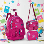 Kit Mochila de Carrinho Lancheira e Estojo Box Rosa Luluca - Loja Do Thor