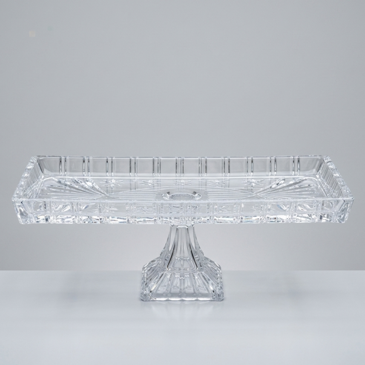 Travessa Cristal Dragon com Pé 35x11cm  para Servir - Lyor