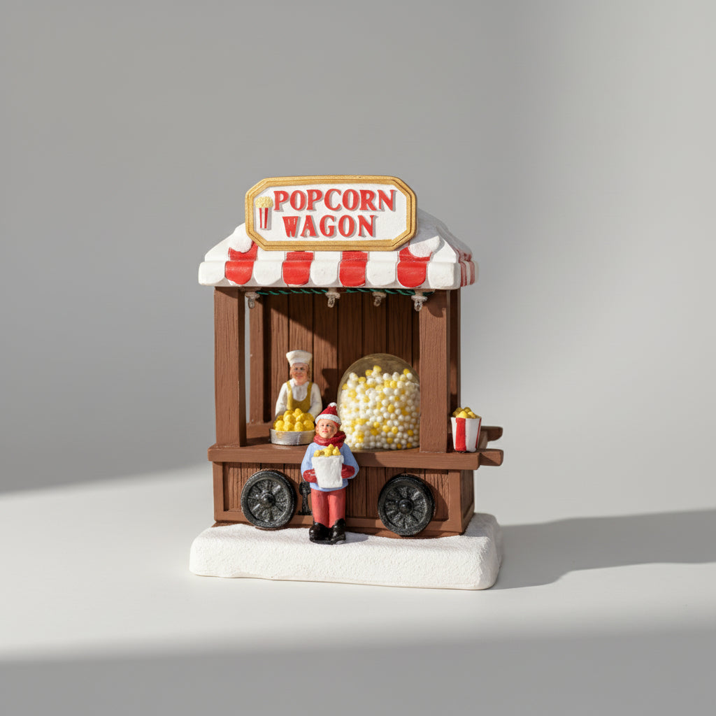 Cenario natalino com luz e movimento Carrinho de Pipoca 30411