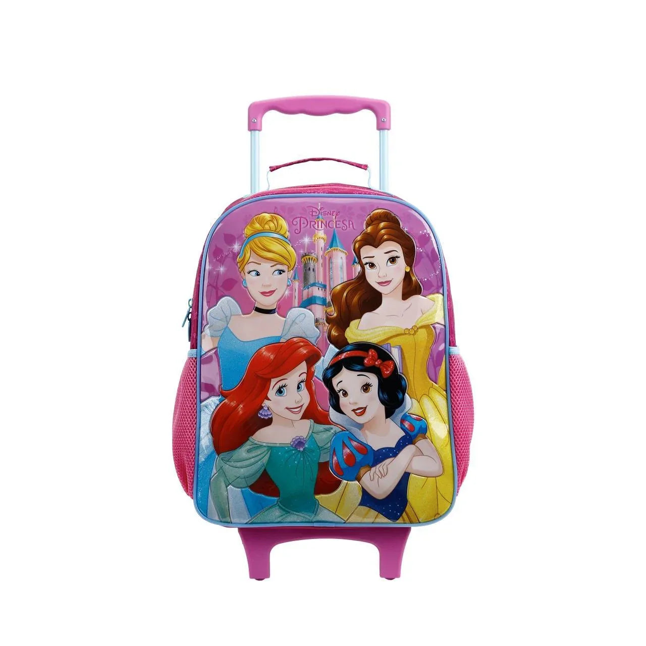 Mochila Princesas Disney Bolsa Rodinha Infantil 16L Rosa - Loja Do Thor