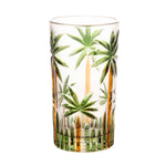 Conjunto Jarra 6 Copos Palm Tree Handpaint Cristal - Wolff - Loja Do Thor