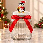 Pote De Vidro 950ml Pinguim Natalino -Allmix