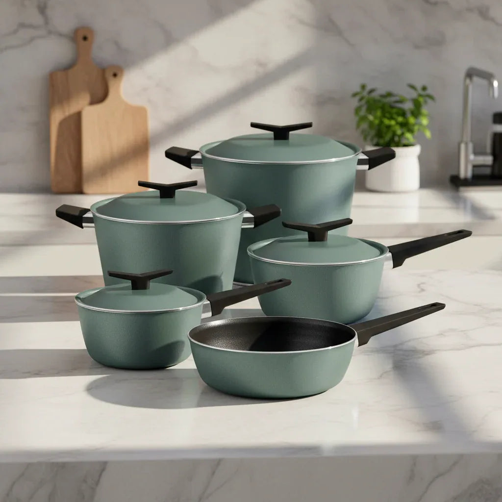 Jogo De Panelas Tramontina Antiaderente Spezia 5Pçs Verde - Loja Do Thor