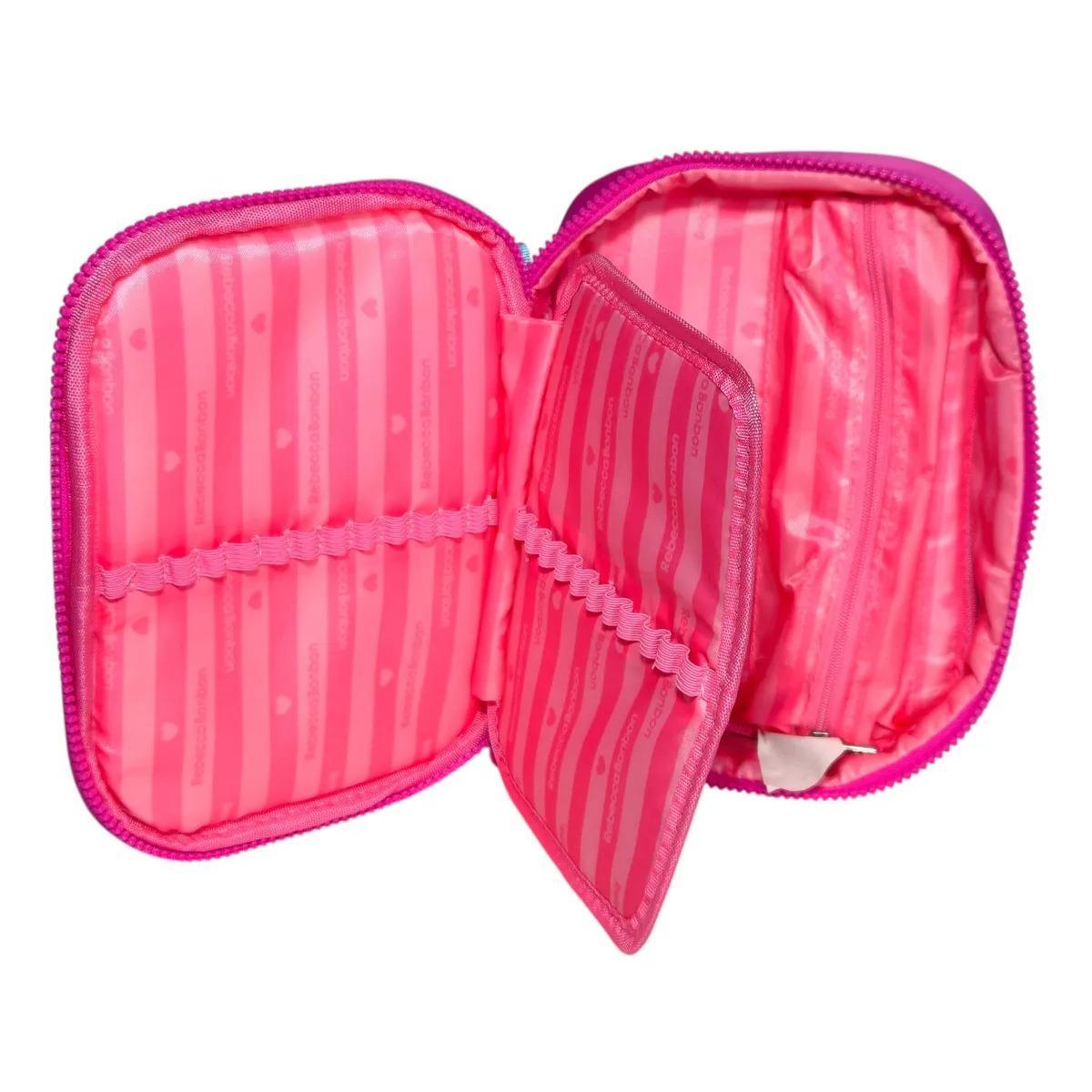 Estojo Escolar Box Rebecca Bonbon Holografica Rosa Rb27019