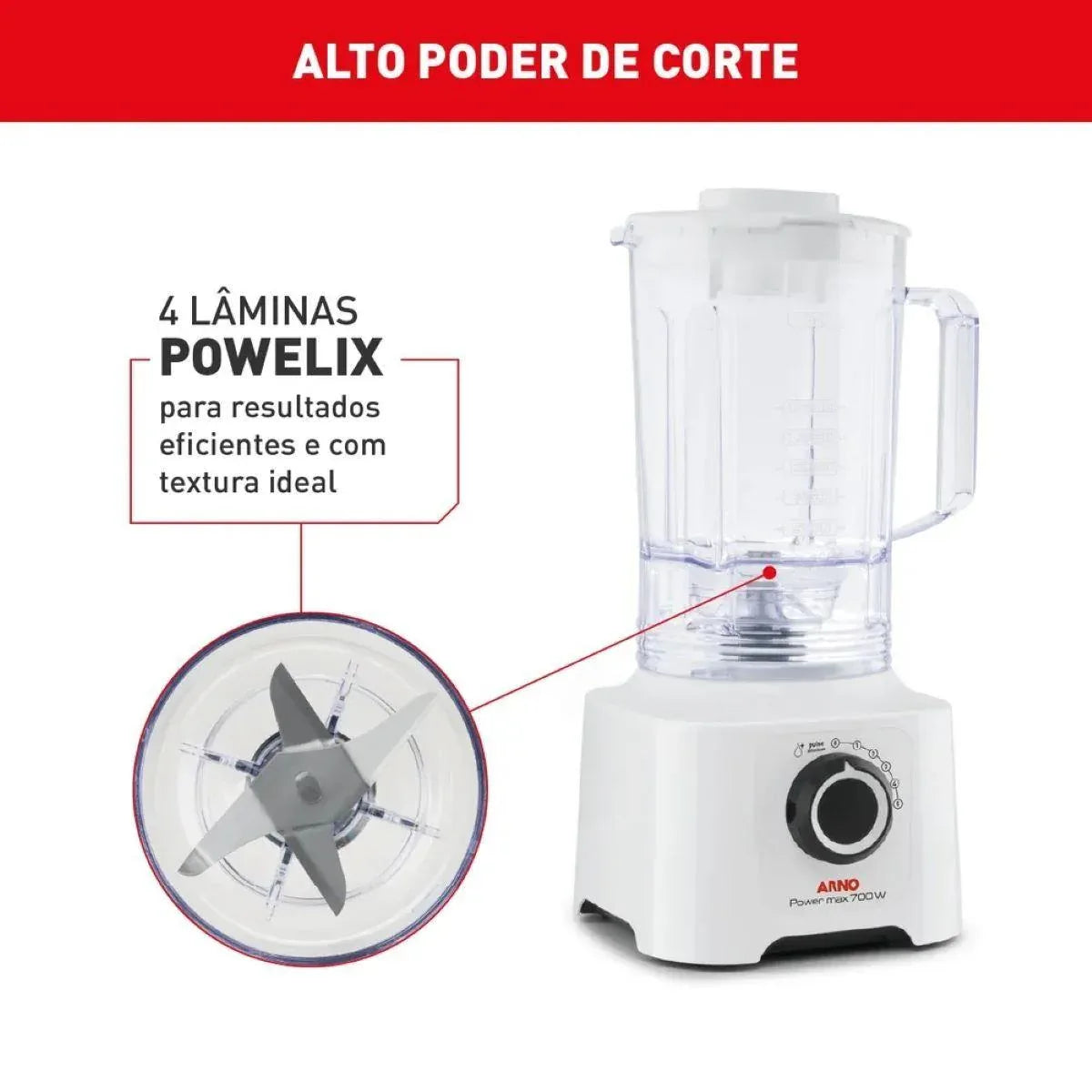 Liquidificador Arno Power Max LN51 5 Branco - 127V - Loja Do Thor