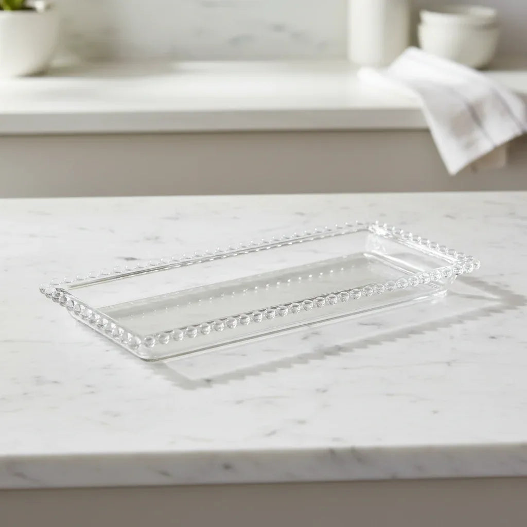 Travessa de Cristal Pearl 30cm x 13cm x 3cm - Wolff - Loja Do Thor