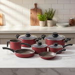 Jogo De Panelas 7 Ppçs Paris Vermelho Tramontina 28599702 - Loja Do Thor