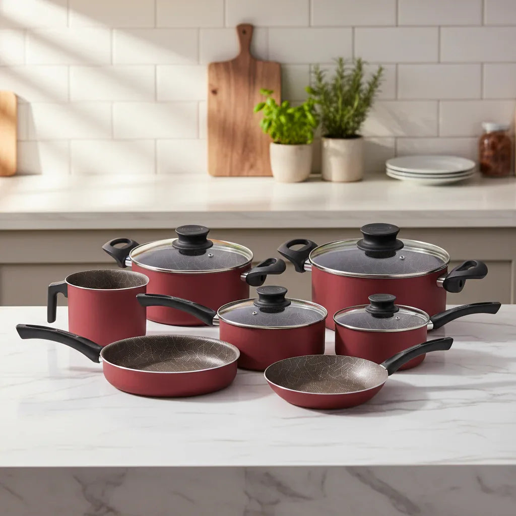 Jogo De Panelas 7 Ppçs Paris Vermelho Tramontina 28599702 - Loja Do Thor