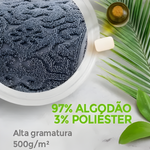 Toalha de Rosto Corttex Super Soft Arabesco Zero Twist Cinza 50x70cm