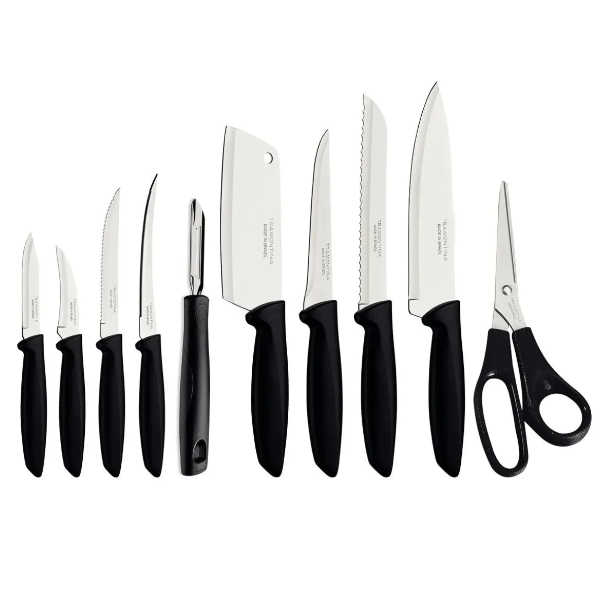 Jogo De Facas 10pcs Plenus Preto Aço Inox 23498065 - Loja Do Thor