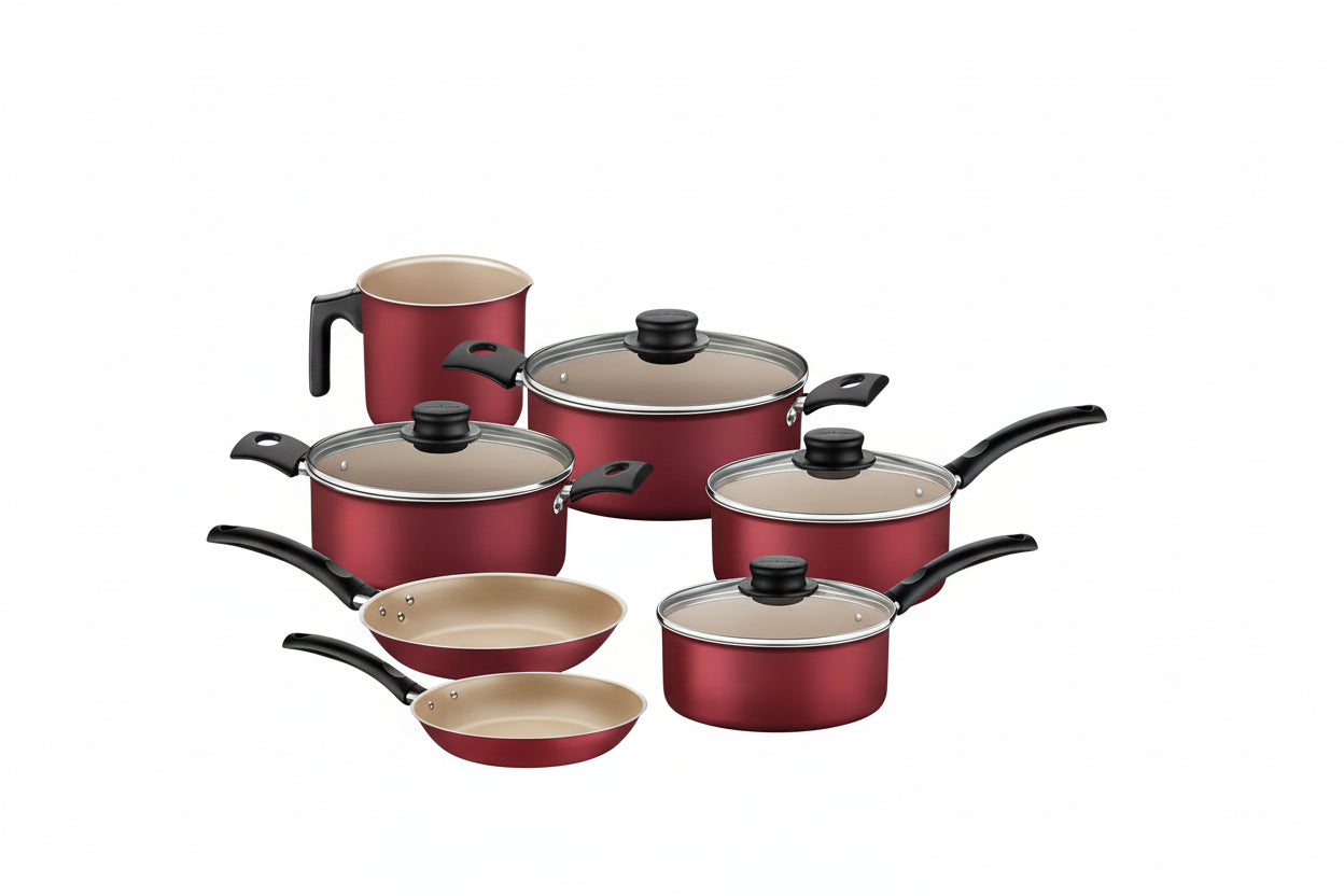 Jogo de Panelas 7Pçs Turim Verm Antiaderente Tramontina - Loja Do Thor