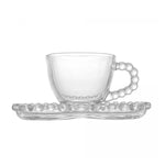 Conjunto 4 Xícaras de Chá Com Pires Coração Pearl 180ml - Loja Do Thor