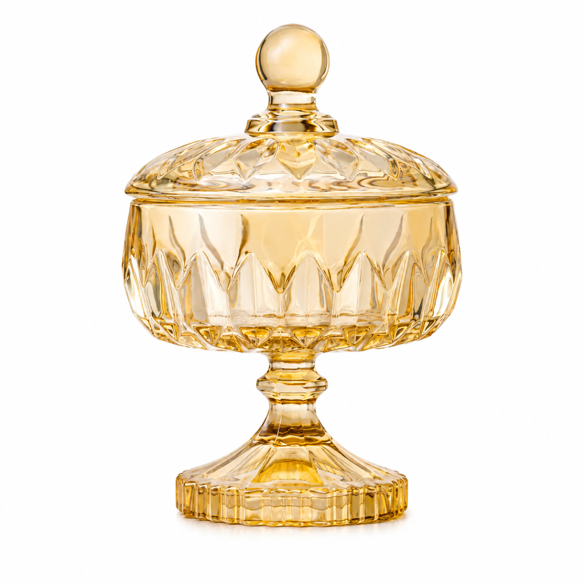 Potiche Decorativo Cristal de Chumbo Louise Ambar