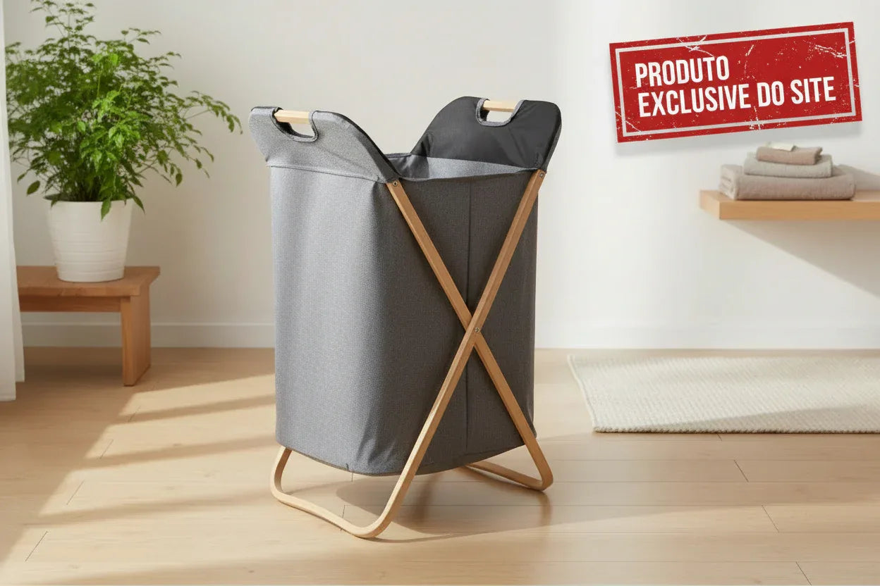 Cesto Para Lavanderia Com Bambu Gre Bh20405 - Loja Do Thor