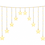 Cortina 222 Leds Estrela Bivolt Branco Quente - Florarte