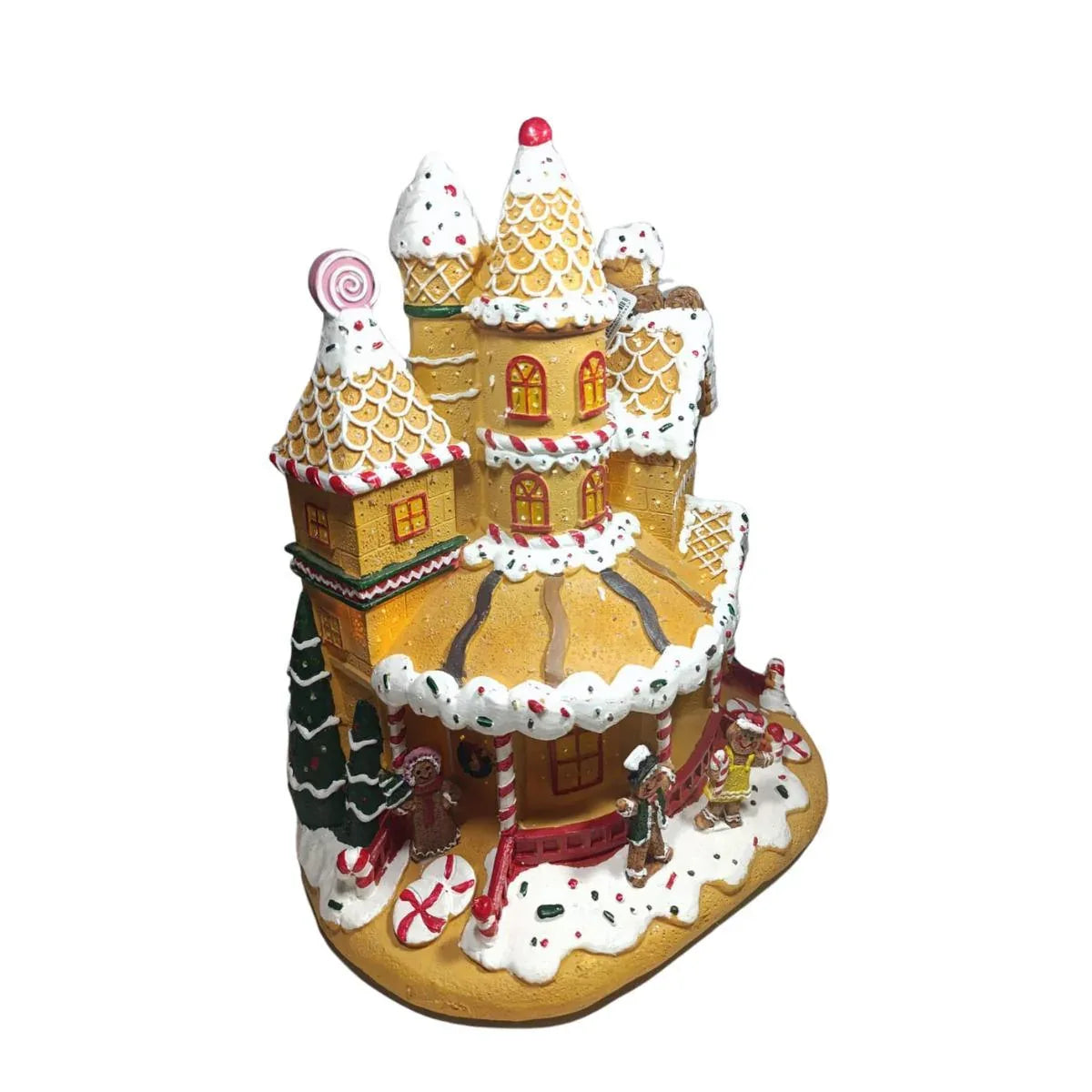 Enfeite Loja De Doces Ginger Natal C/Luz 38X33CM Florarte 60145001 - Loja Do Thor