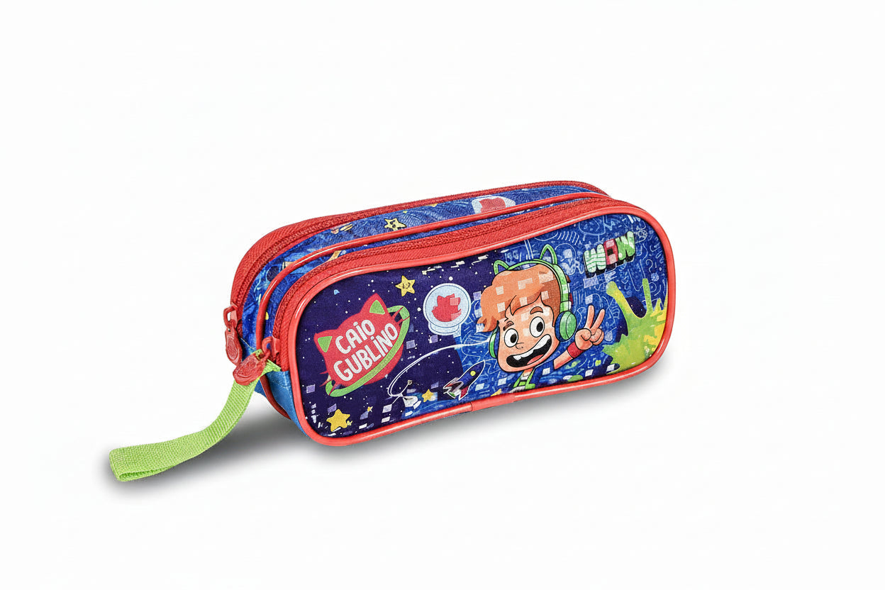 Estojo Duplo Gato Galactico Azul - Clio GG24119F 9x6x21 cm - Loja Do Thor