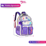 Mochila Escolar De Costas Rebecca Bonbon Holografico Roxa
