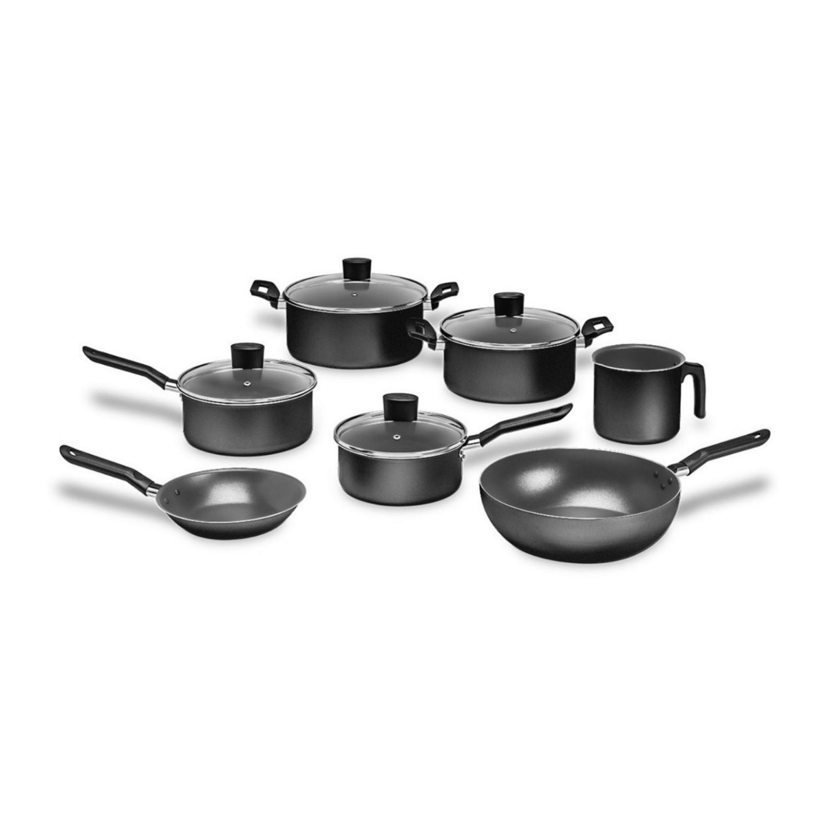 Jogo De Panelas Antiaderente 7 Pecas Preto Ebony Brinox Top