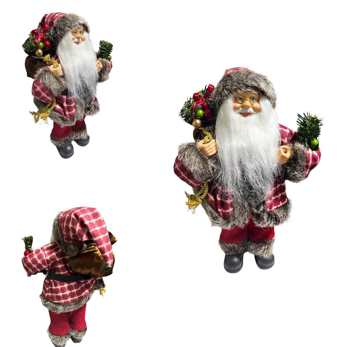 Papai Noel Em Pé Vinho 35CM 30312