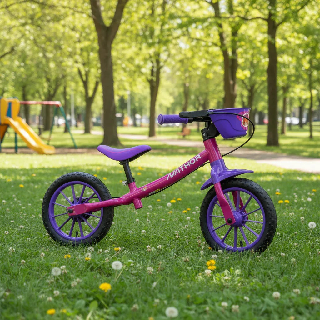 Bicicleta Balance Infantil Bike Feminina 3 Aro 12 - Nathor - Loja Do Thor