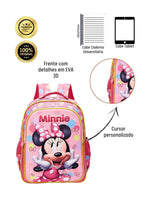 Mochila De Costas Escolar Minnie 3D Disney 13242 - Loja Do Thor