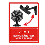 Ventilador De Mesa Turbo Force 2 Em 1 40Cm Preto Arno 127V - Loja Do Thor