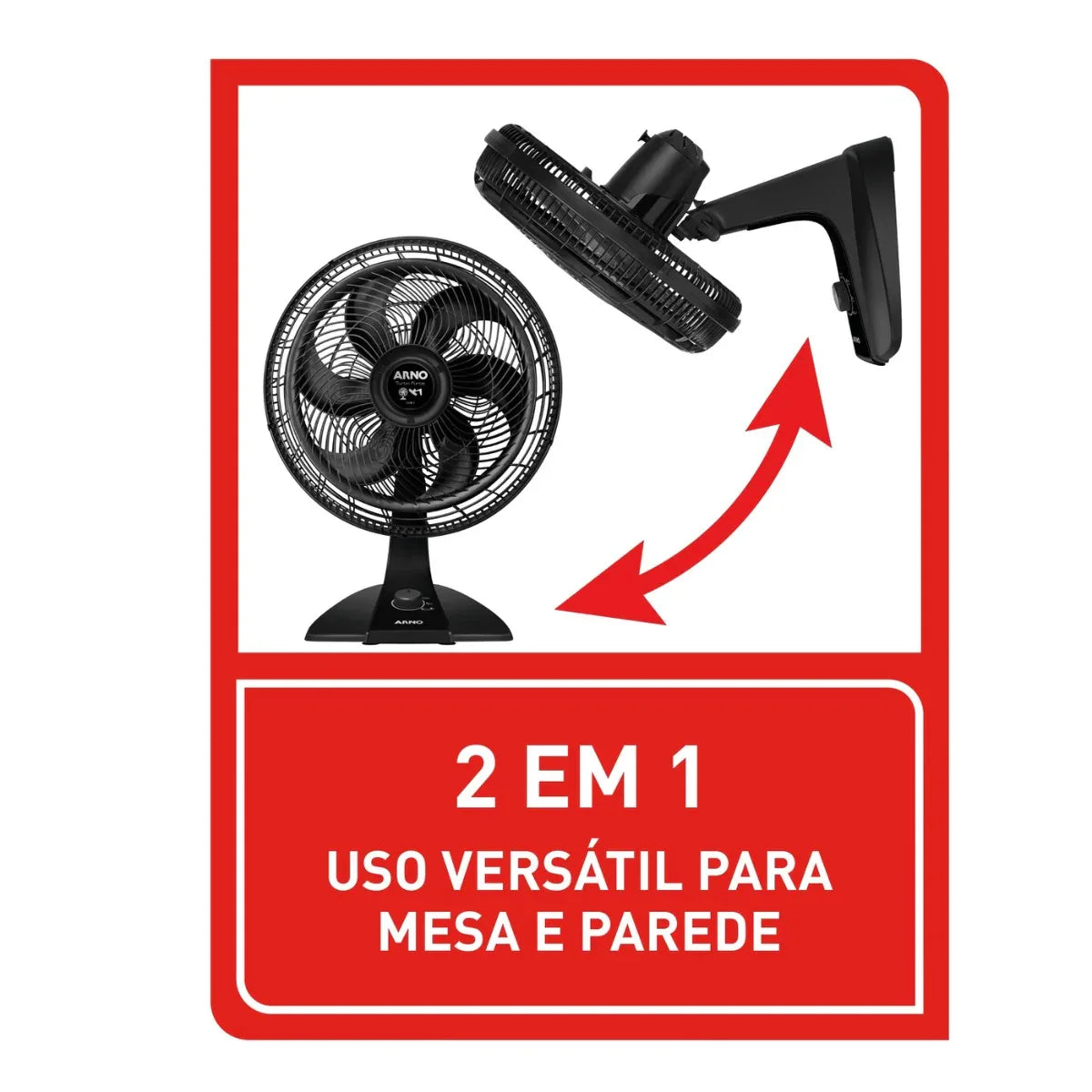 Ventilador De Mesa Turbo Force 2 Em 1 40Cm Preto Arno 127V - Loja Do Thor