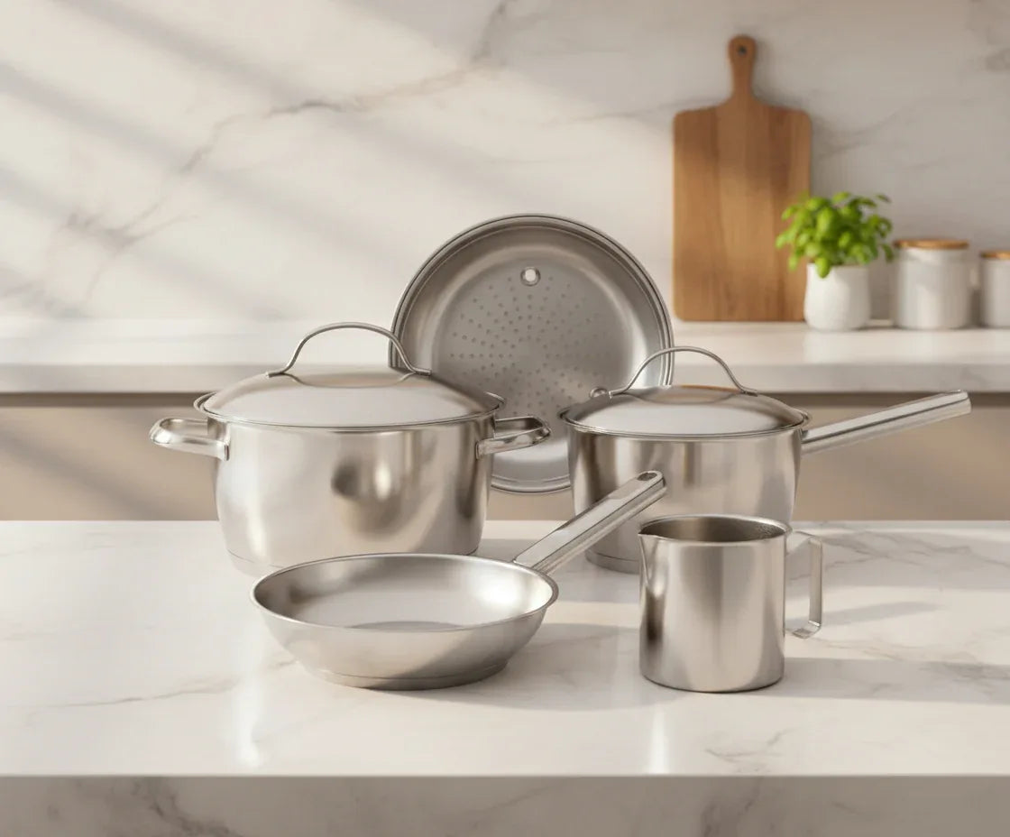 Jogo Panelas Tramontina Allegra Aço Inox Fundo Triplo 5Peças - Loja Do Thor