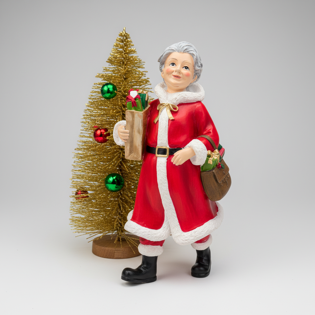 Mamãe Noel Resina 29cm Vermelho - Grillo