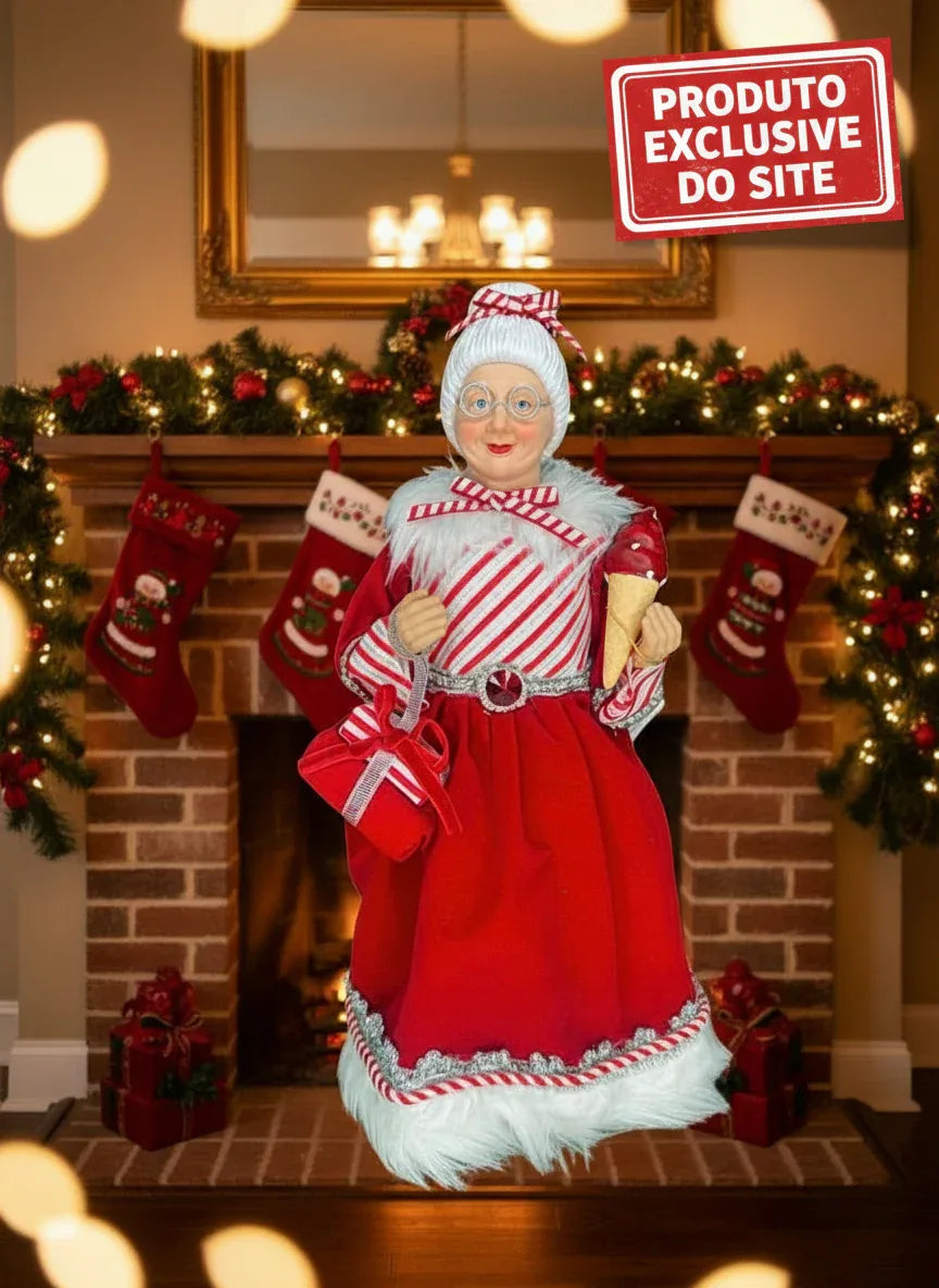 Mamãe Noel Em Pé Vermelho 30cm - Florarte - Loja Do Thor