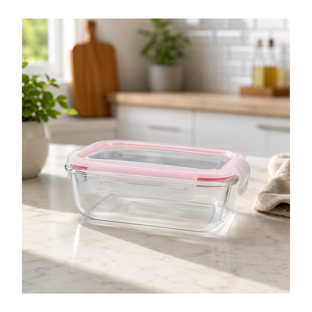 Pote 1050ml  Borossilicato Retangular - Allmix 101103