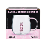 Caneca Borossilicato  Coelho 3D 420ml -Allmix