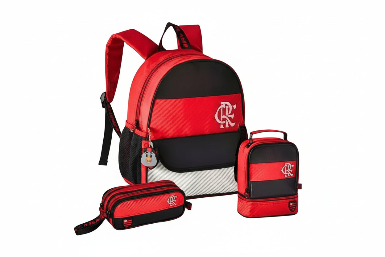 Kit Mochila Estojo Lancheira Infantil Flamengo Clio Style - Loja Do Thor